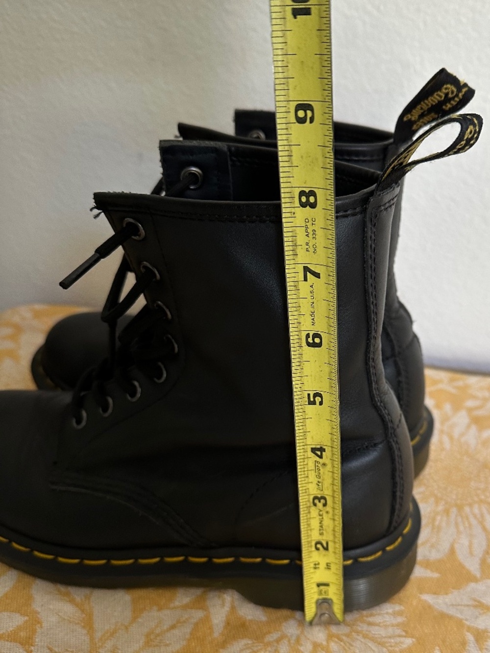 DR. MARINS BLACK 1460 Pascal LEATHER combat Dr. Martin sole Dr BOOTS - Picture 7 of 9